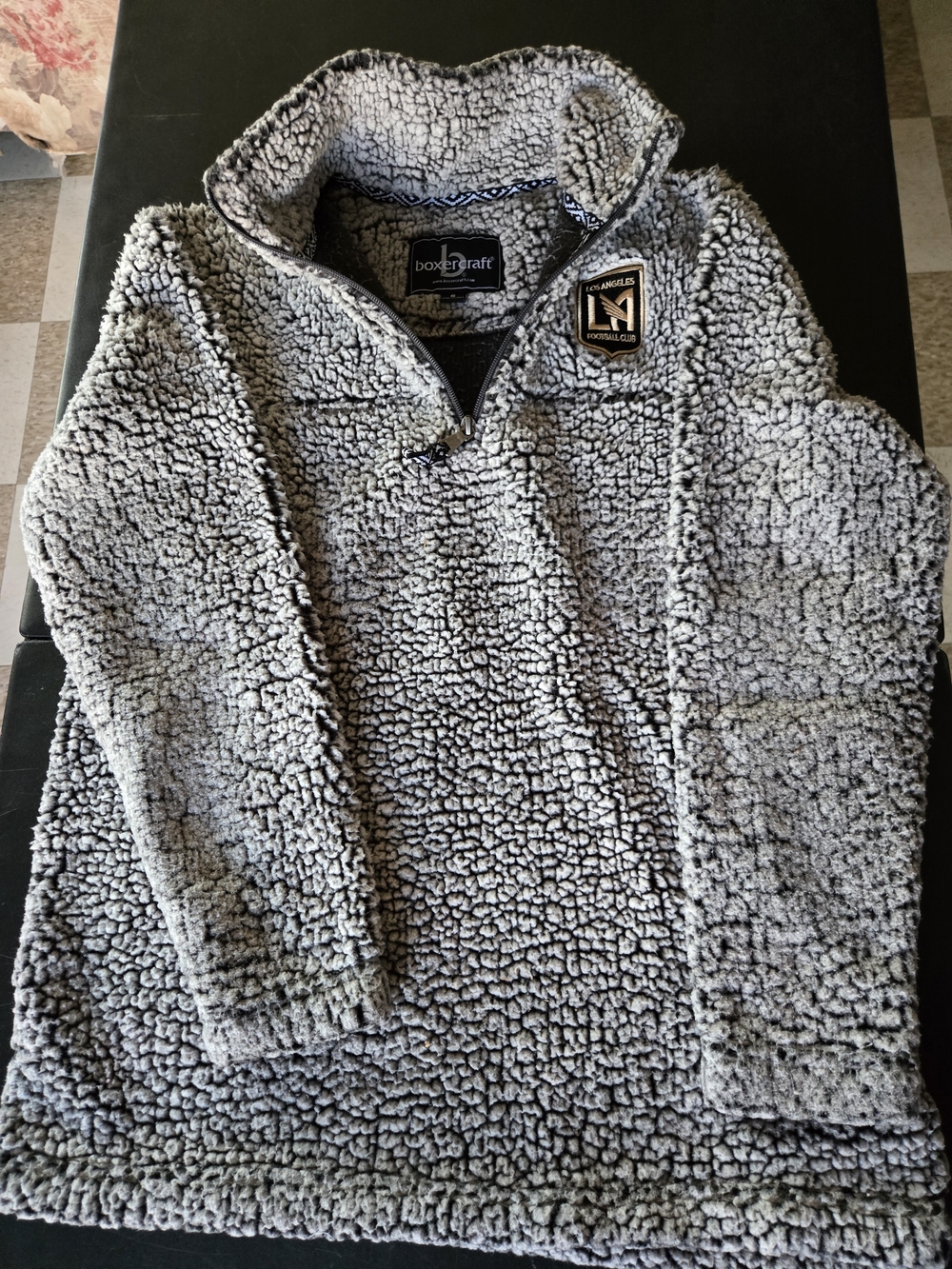 boxercraft Gray Sherpa Quarter-Zip Pullover with Los Angeles FC Patch